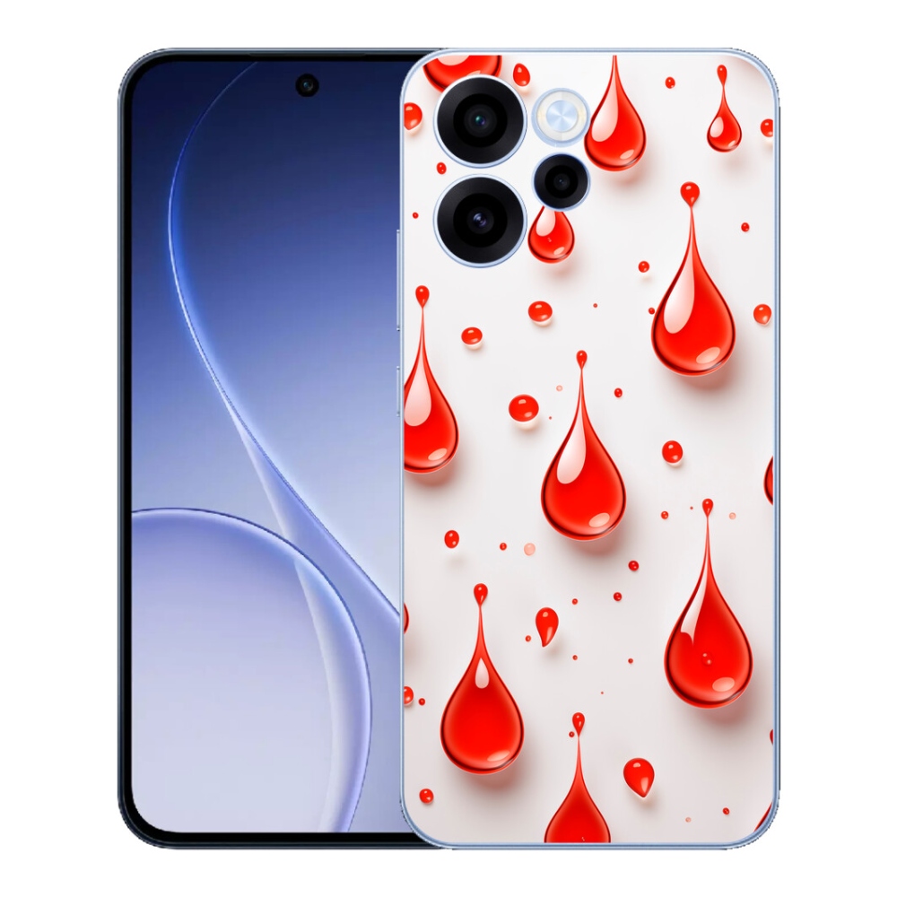 Gélový kryt mmCase na Oppo Reno 15 FS 5G - červené kvapky