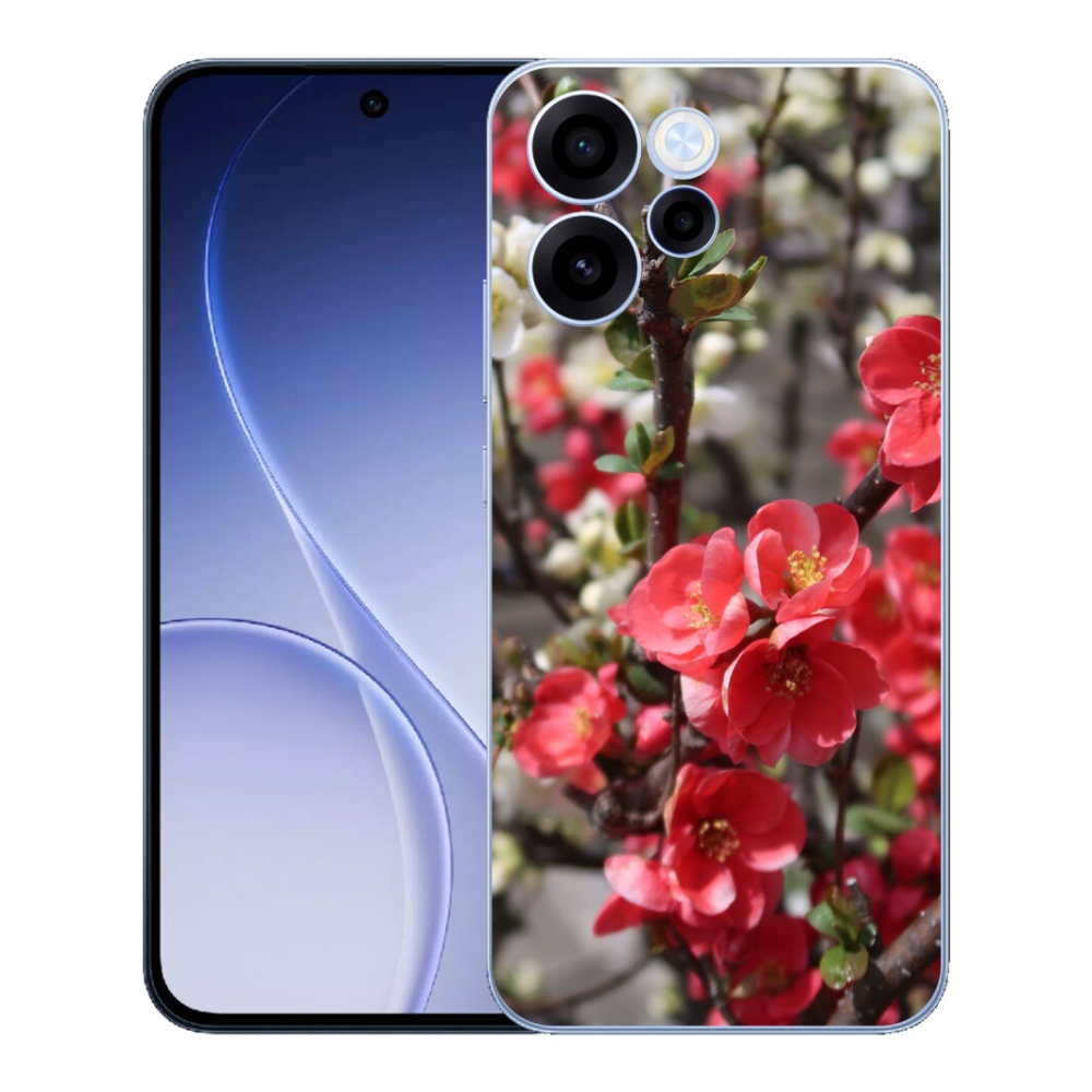 Gélový kryt mmCase na Oppo Reno 15 FS 5G - červené kvety