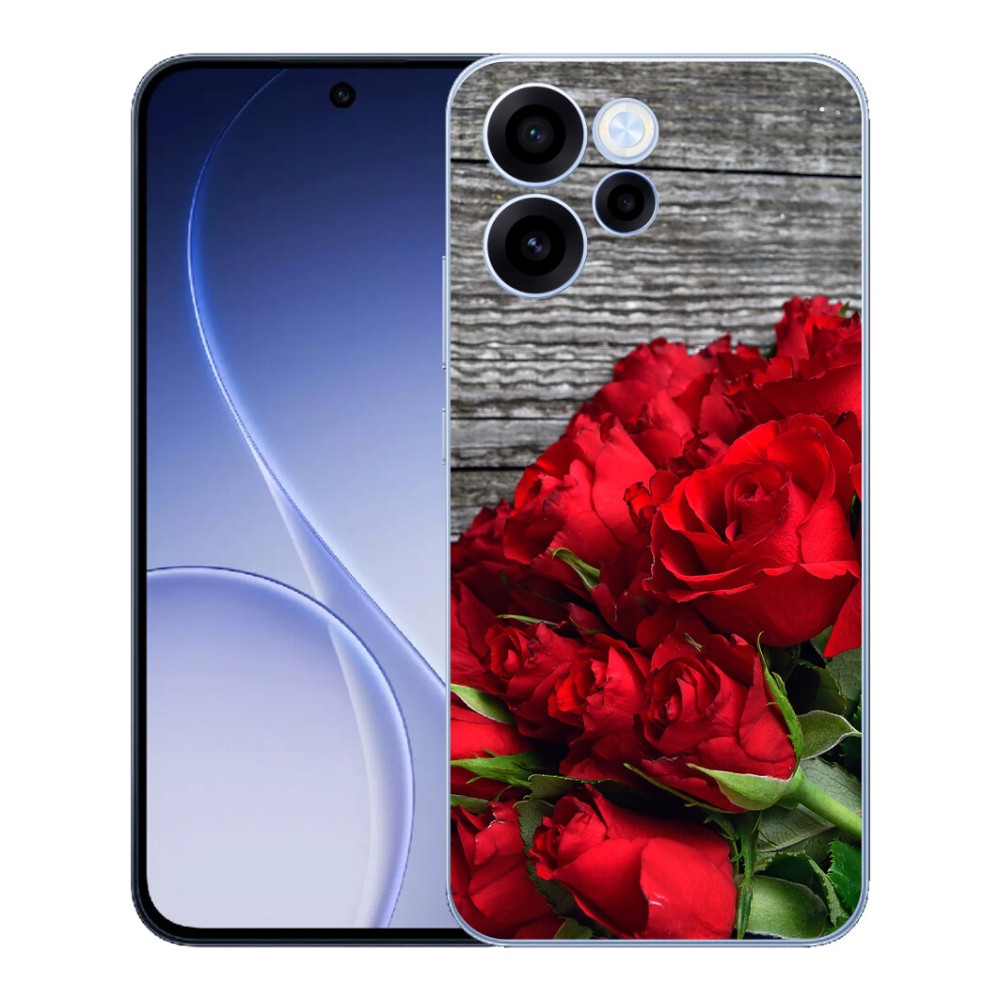 Gélový kryt mmCase na Oppo Reno 15 FS 5G - červené ruže