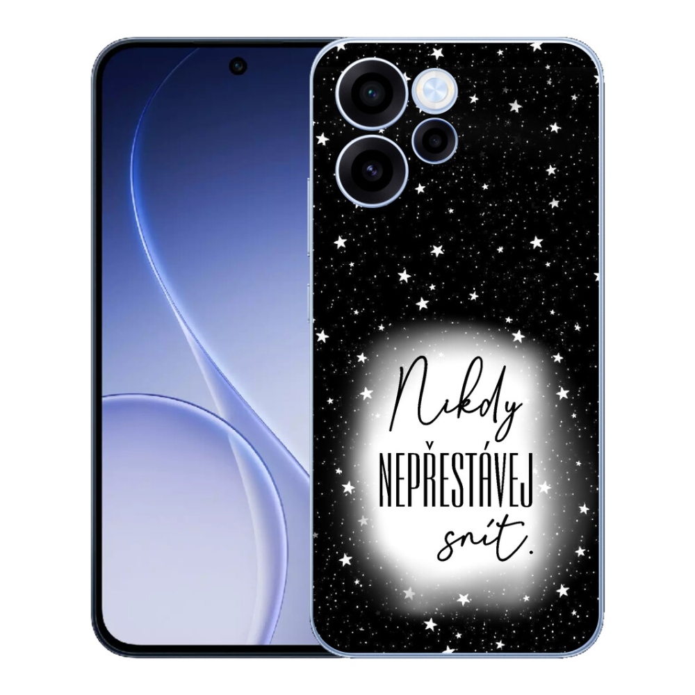Gélový kryt mmCase na Oppo Reno 15 FS 5G - citát 1 bieločierne pozadie