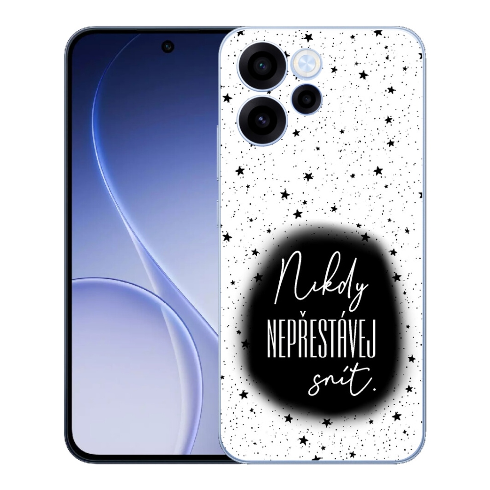 Gélový kryt mmCase na Oppo Reno 15 FS 5G - citát 1 čiernobiele pozadie