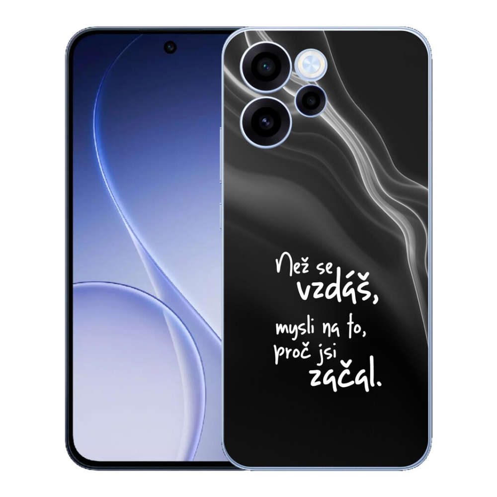 Gélový kryt mmCase na Oppo Reno 15 FS 5G - citát 2 čierne pozadie