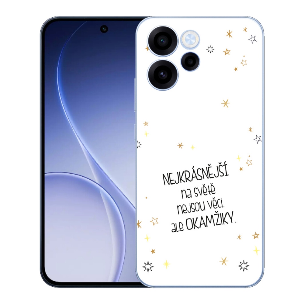 Gélový kryt mmCase na Oppo Reno 15 FS 5G - citát 4 biele pozadie