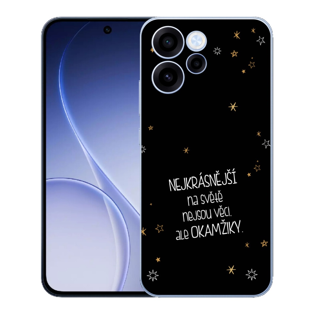 Gélový kryt mmCase na Oppo Reno 15 FS 5G - citát 4 čierne pozadie