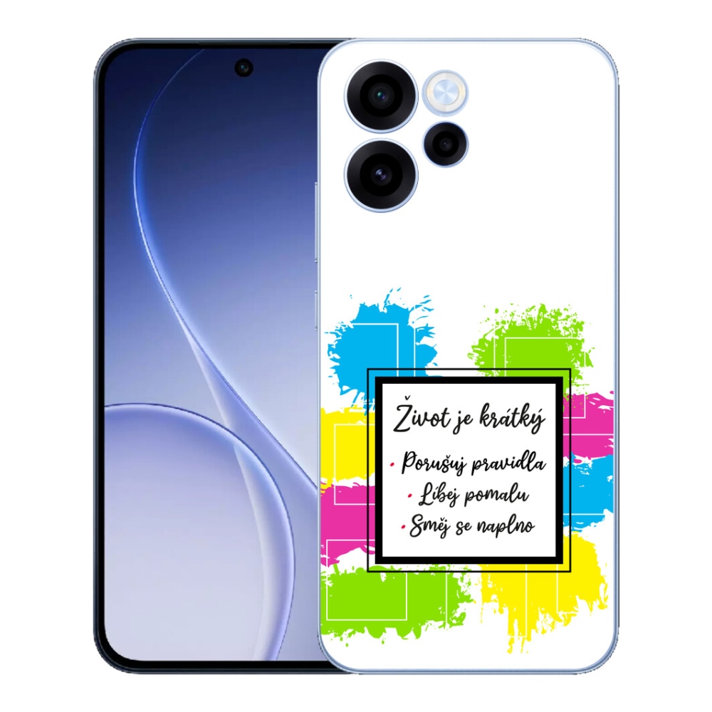 Gélový kryt mmCase na Oppo Reno 15 FS 5G - citát 5 biele pozadie