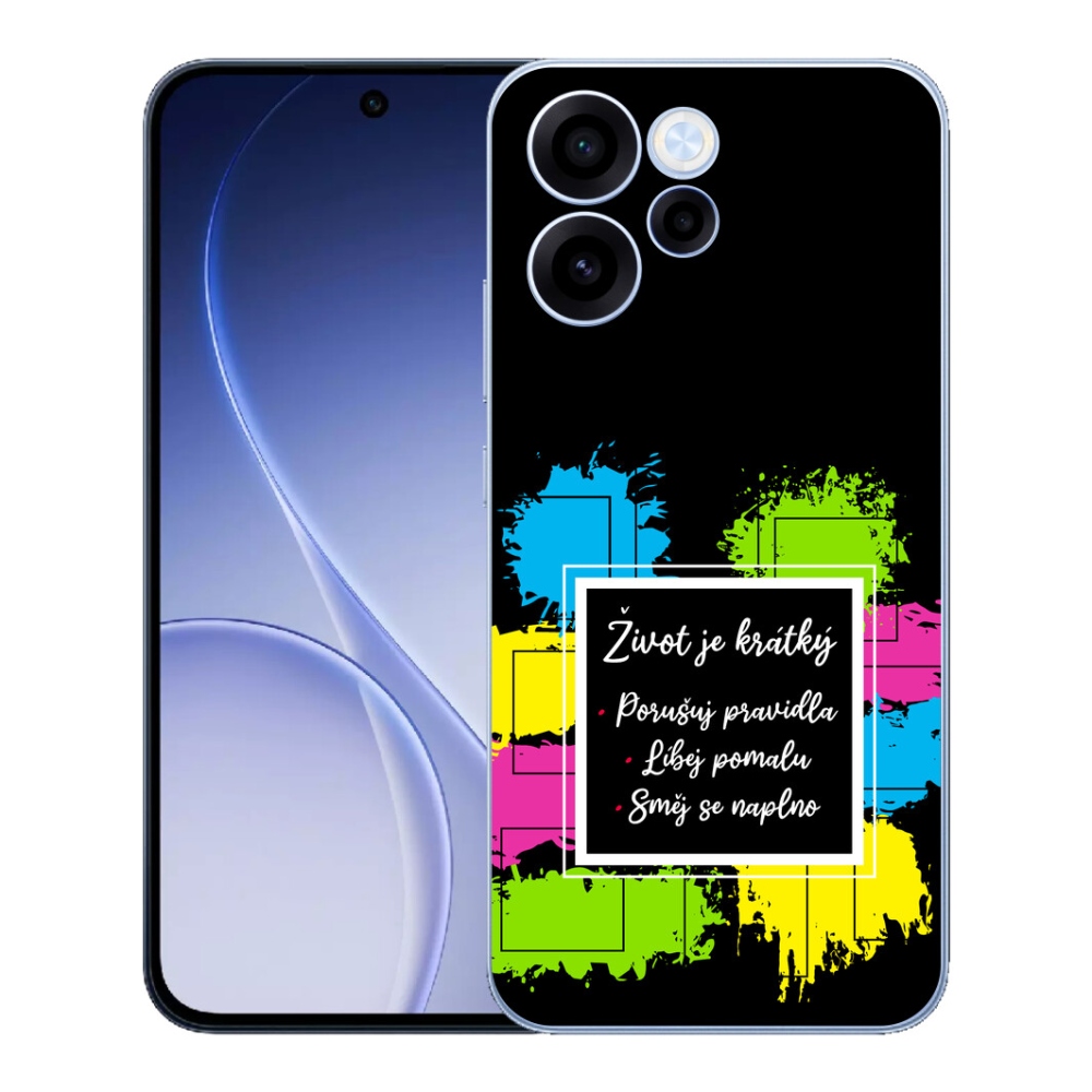 Gélový kryt mmCase na Oppo Reno 15 FS 5G - citát 5 čierne pozadie