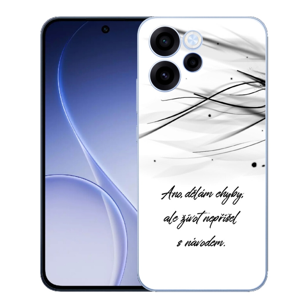Gélový kryt mmCase na Oppo Reno 15 FS 5G - citát biele pozadie