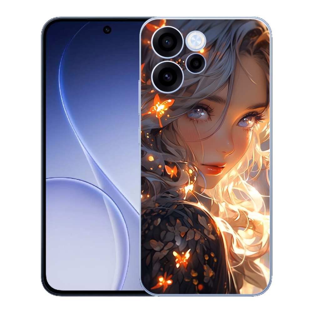Gélový kryt mmCase na Oppo Reno 15 FS 5G - dievča a motýle
