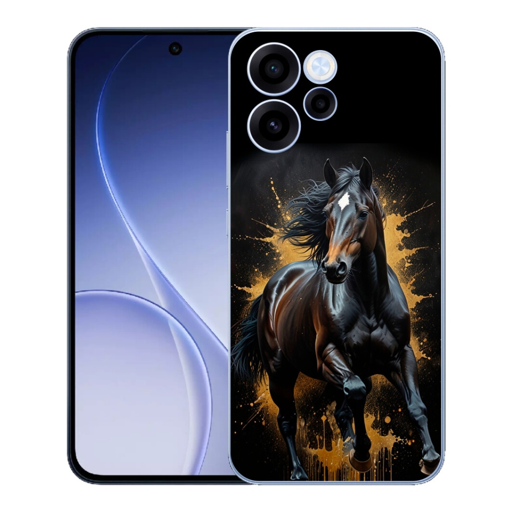 Gélový kryt mmCase na Oppo Reno 15 FS 5G - elegantný čierny žrebec