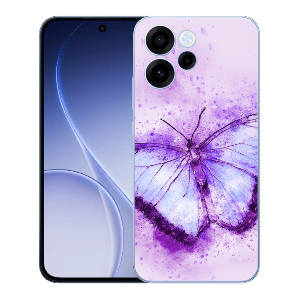 Gélový kryt mmCase na Oppo Reno 15 FS 5G - fialový motýľ