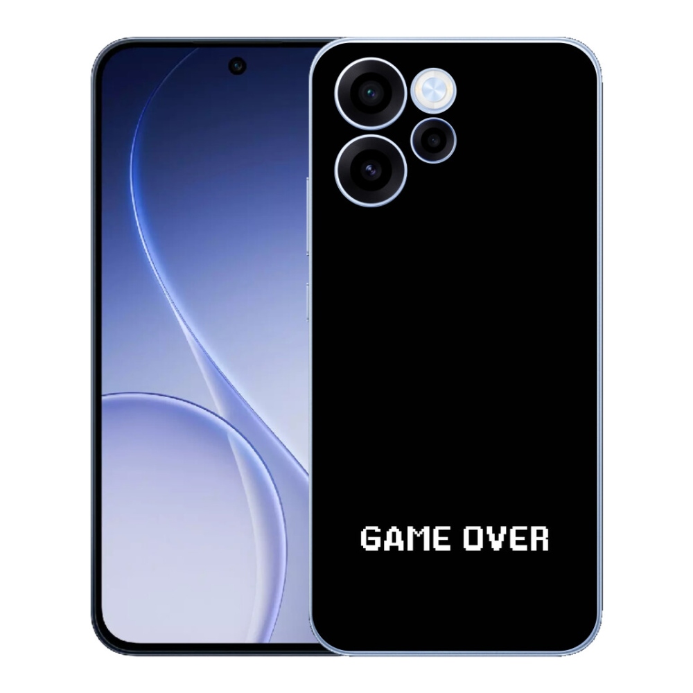 Gélový kryt mmCase na Oppo Reno 15 FS 5G - game over čierne pozadie