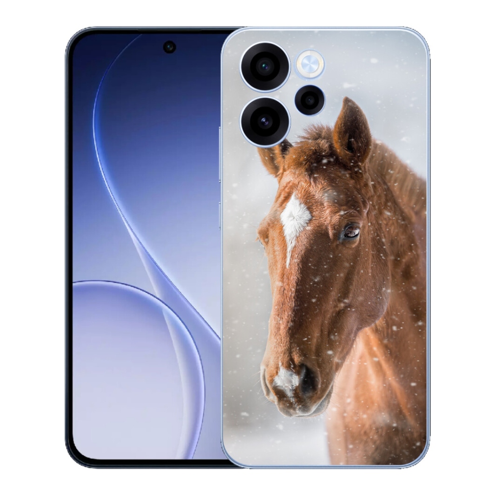 Gélový kryt mmCase na Oppo Reno 15 FS 5G - hnedý kôň 2