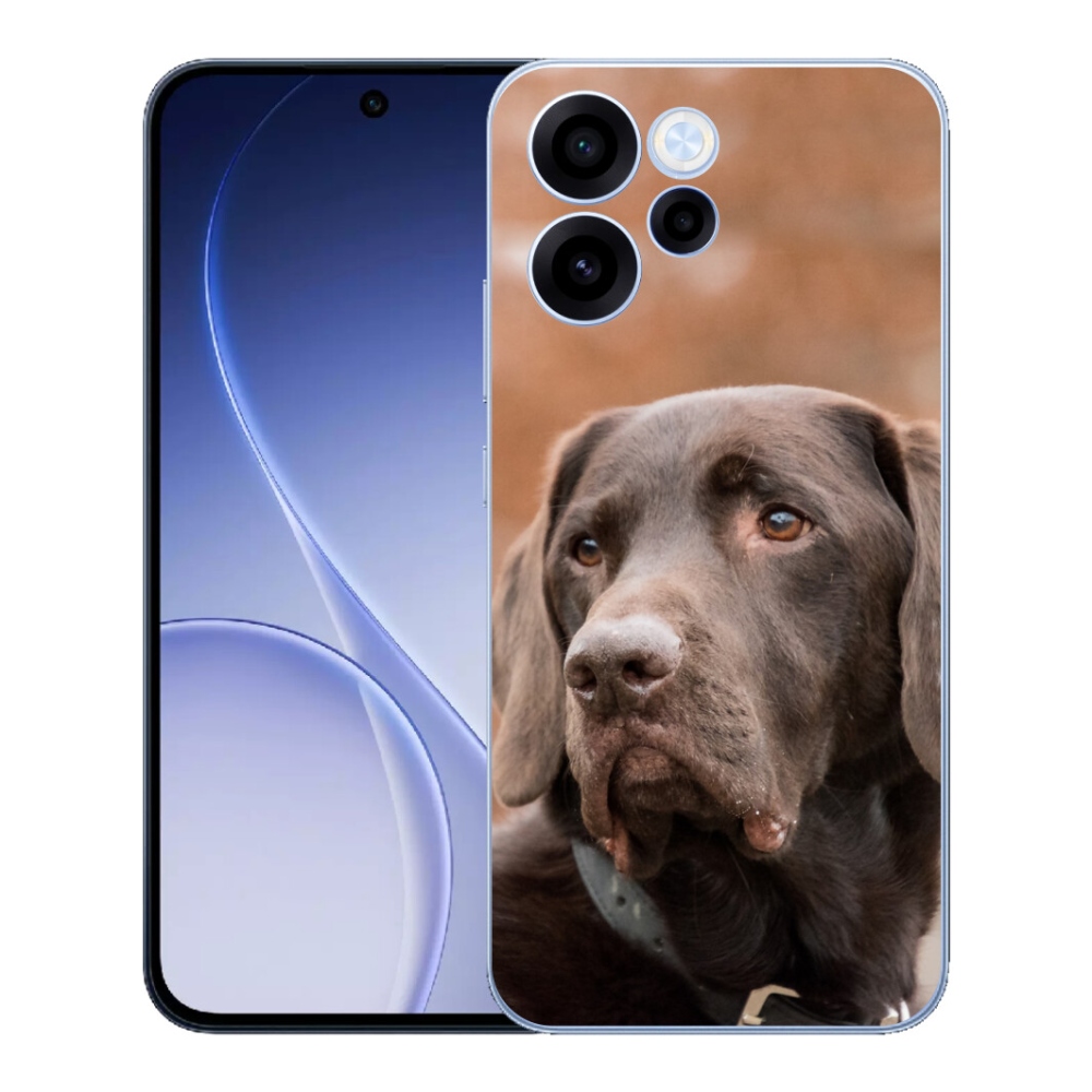 Gélový kryt mmCase na Oppo Reno 15 FS 5G - hnedý labrador