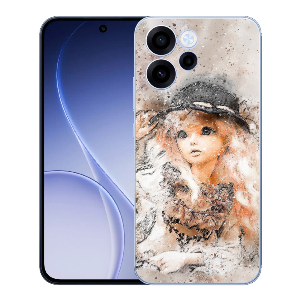 Gélový kryt mmCase na Oppo Reno 15 FS 5G - dievčatko s klobúkom