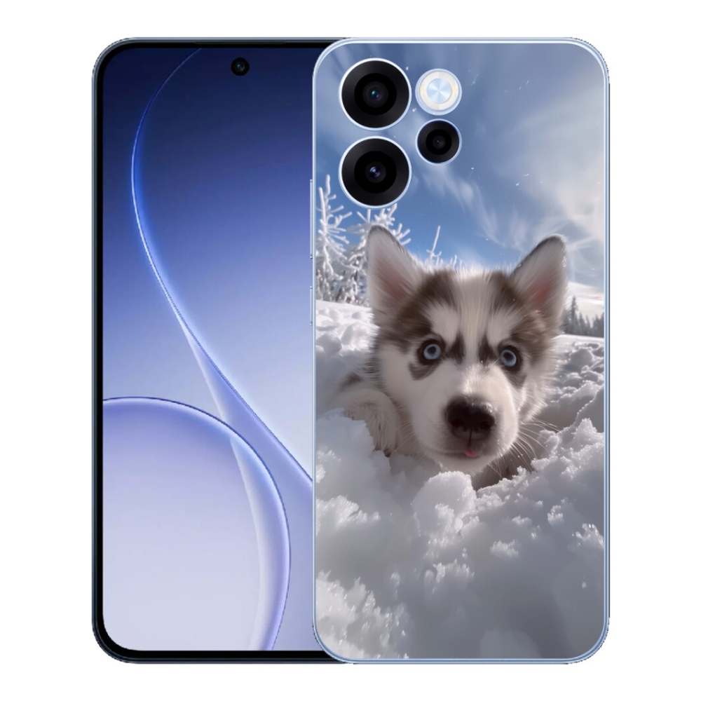 Gélový kryt mmCase na Oppo Reno 15 FS 5G - husky v snehu