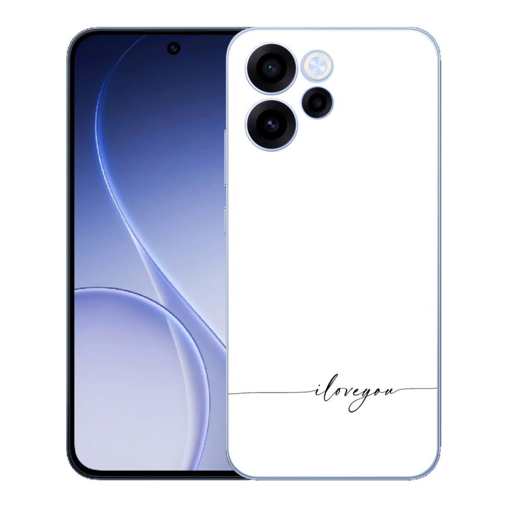 Gélový kryt mmCase na Oppo Reno 15 FS 5G - I love you biele pozadie