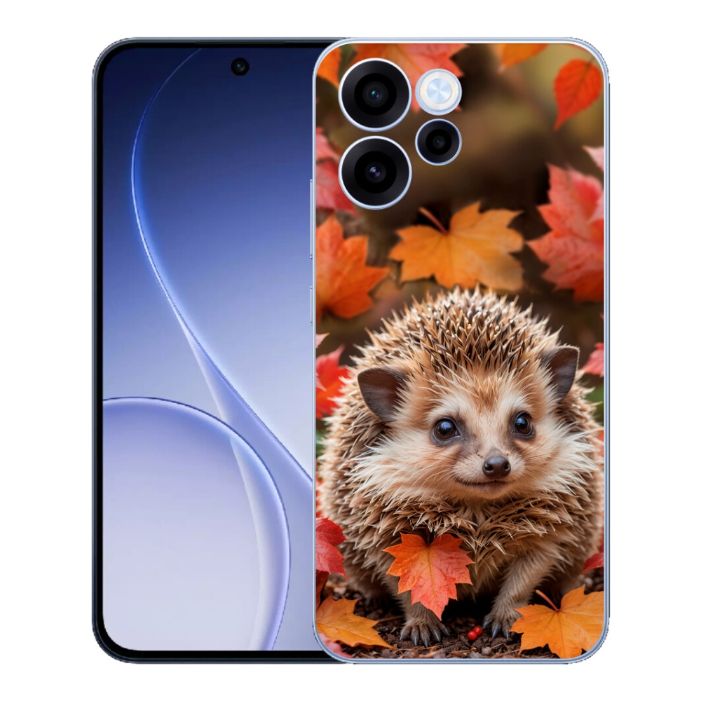 Gélový kryt mmCase na Oppo Reno 15 FS 5G - ježko v lístí