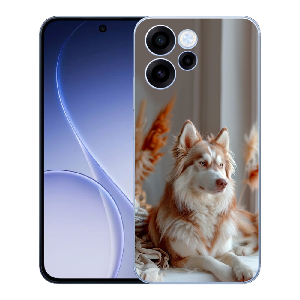 Gélový kryt mmCase na Oppo Reno 15 FS 5G - pokojný sibírsky husky