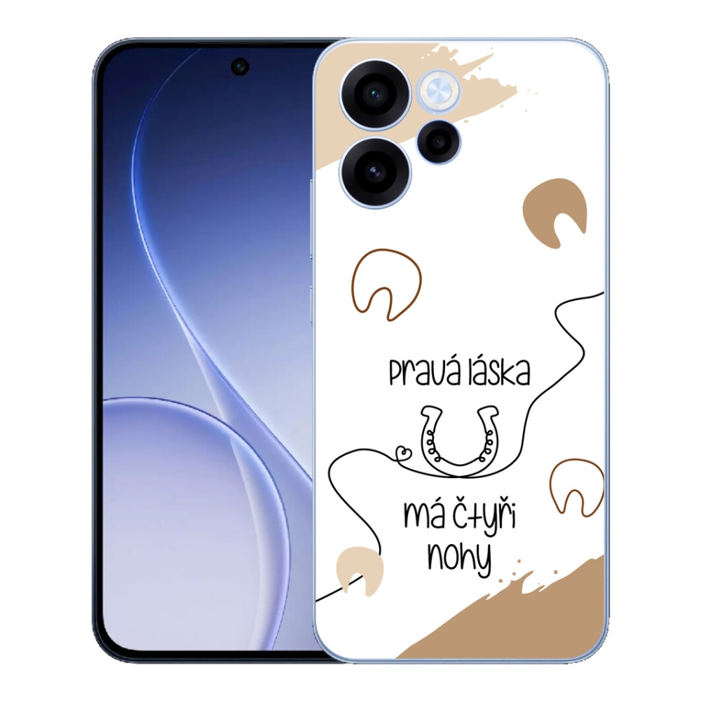 Gélový kryt mmCase na Oppo Reno 15 FS 5G - konský motív biele pozadie