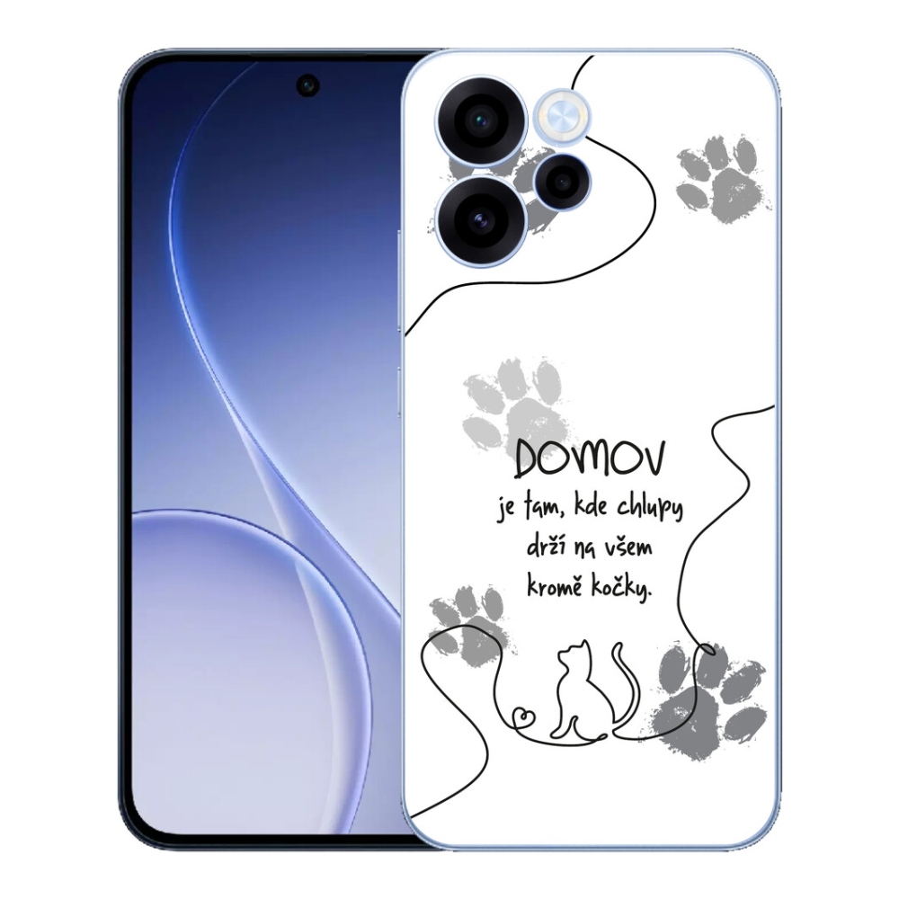 Gélový kryt mmCase na Oppo Reno 15 FS 5G - mačacie motív biele pozadie