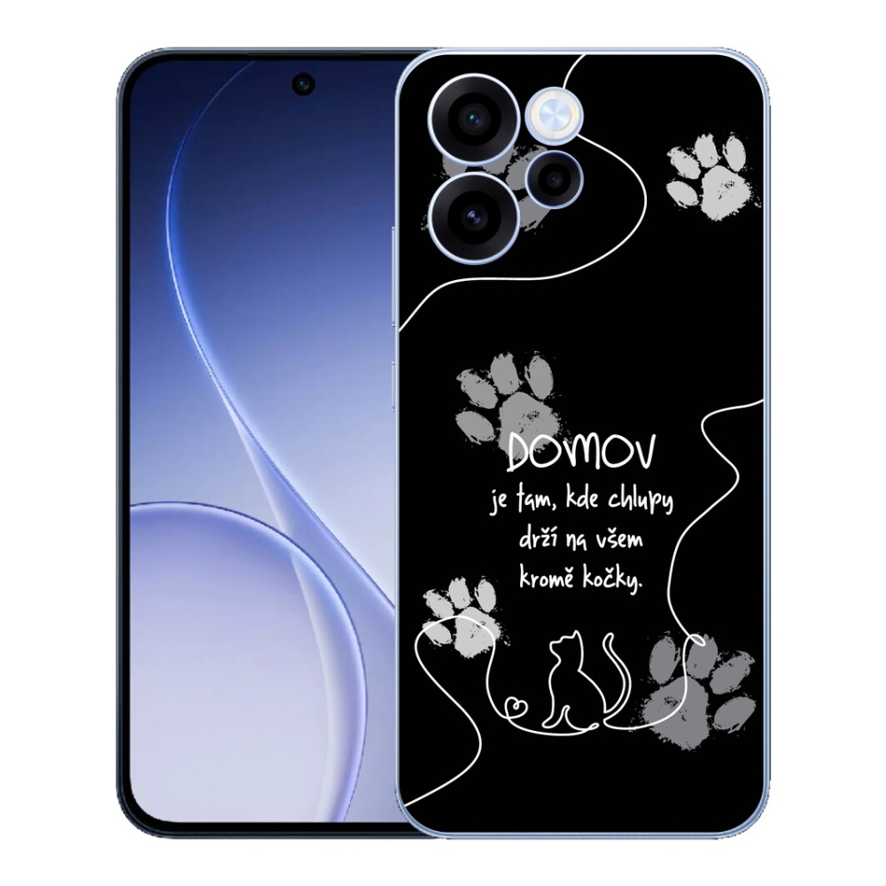 Gélový kryt mmCase na Oppo Reno 15 FS 5G - mačacie motív čierne pozadie