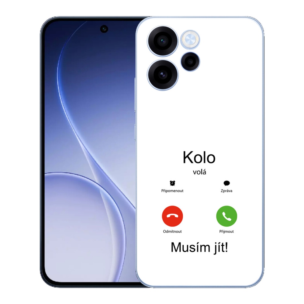 Gélový kryt mmCase na Oppo Reno 15 FS 5G - kolo volá biele pozadie