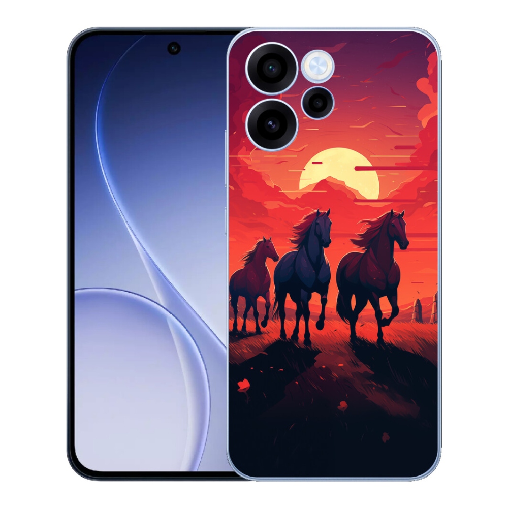 Gélový kryt mmCase na Oppo Reno 15 FS 5G - kone a západ slnka