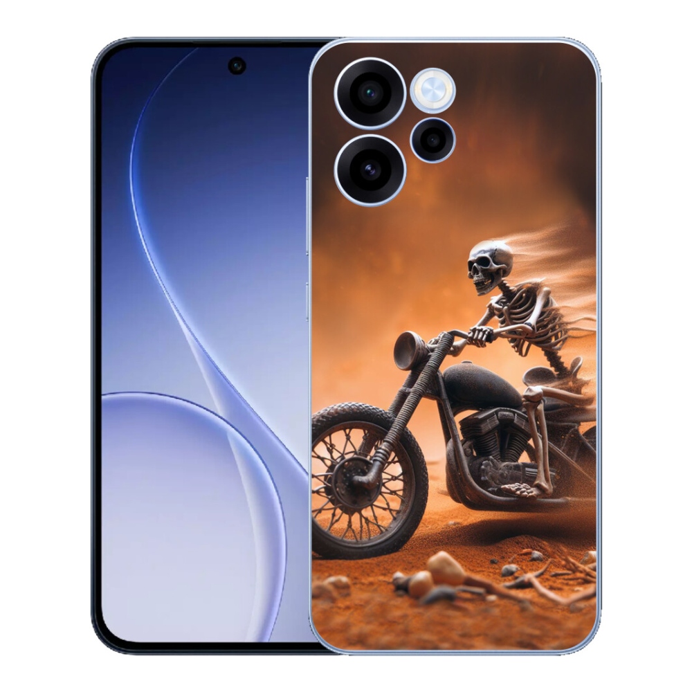 Gélový kryt mmCase na Oppo Reno 15 FS 5G - kostra na motorke