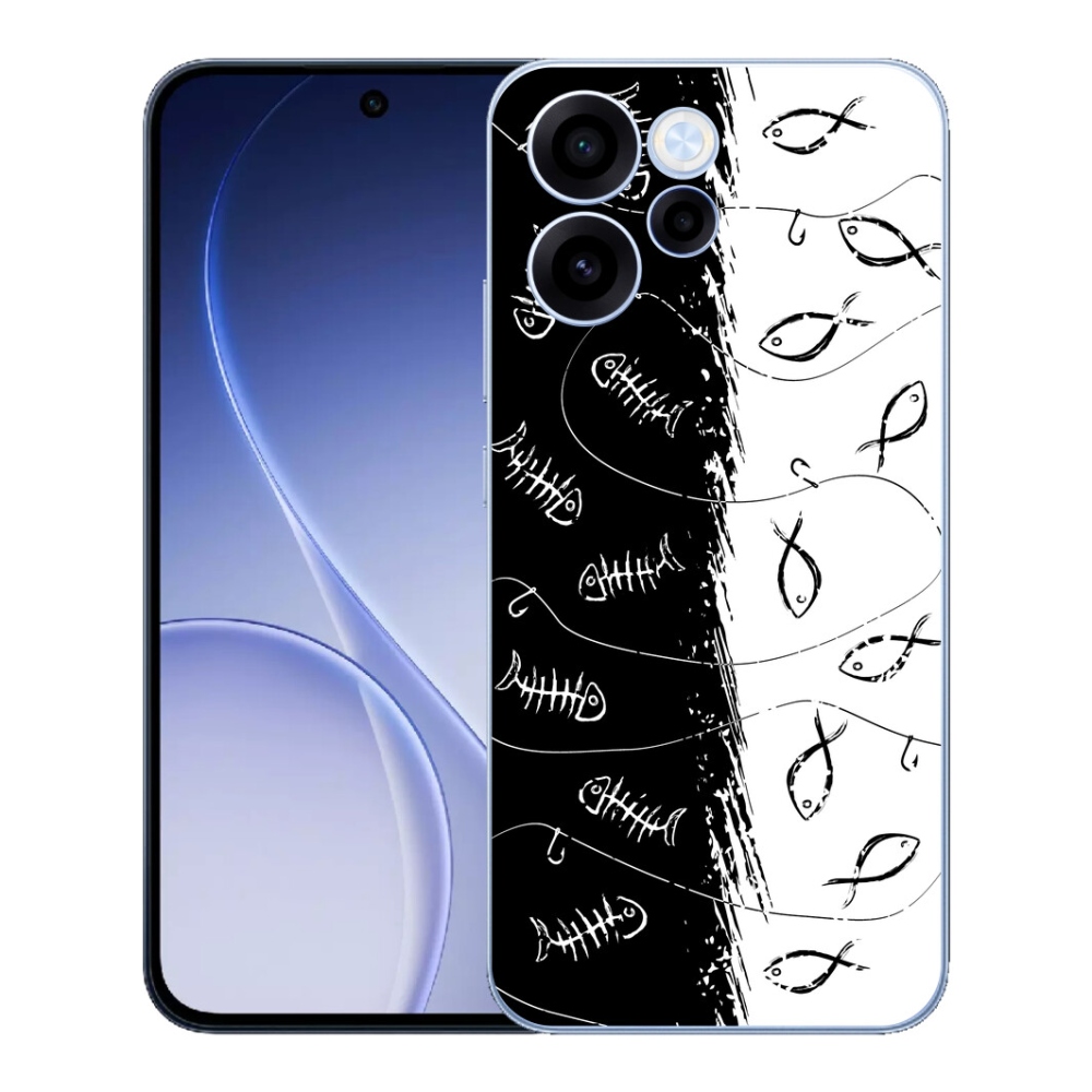 Gélový kryt mmCase na Oppo Reno 15 FS 5G - kostry a rybky