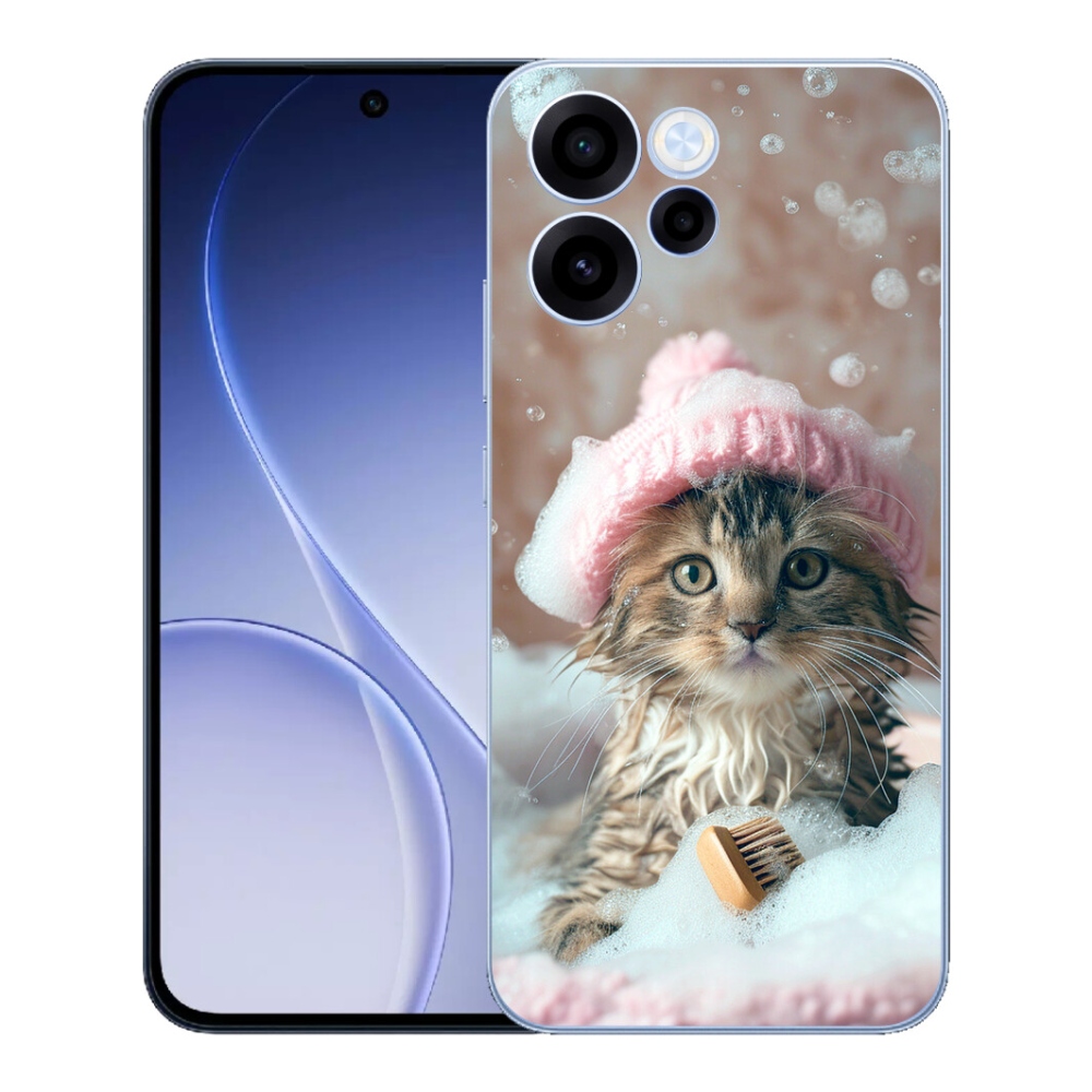 Gélový kryt mmCase na Oppo Reno 15 FS 5G - mačiatko a kúpeľ
