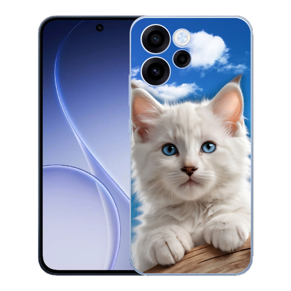 Gélový kryt mmCase na Oppo Reno 15 FS 5G - mačiatko a oblaky