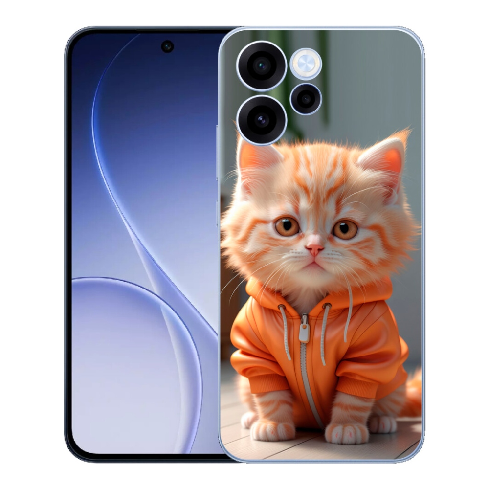 Gélový kryt mmCase na Oppo Reno 15 FS 5G - mačiatko v mikine