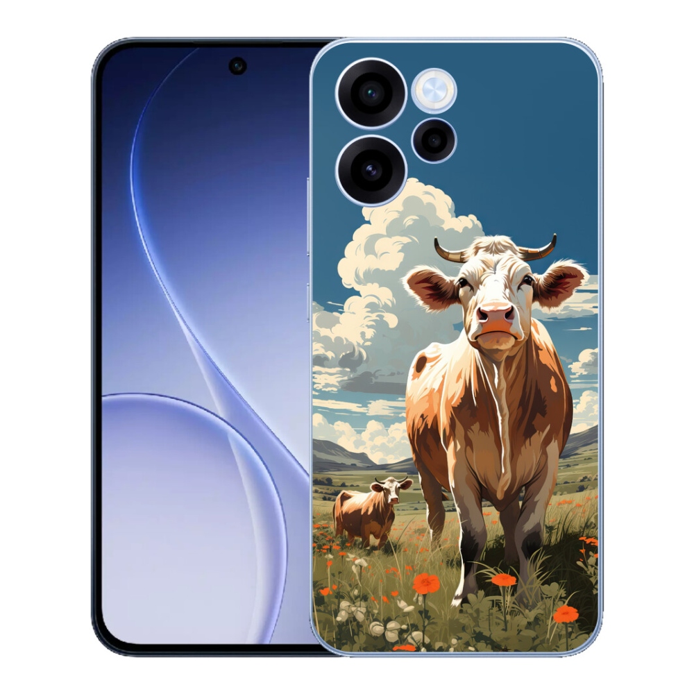 Gélový kryt mmCase na Oppo Reno 15 FS 5G - kravy na lúke