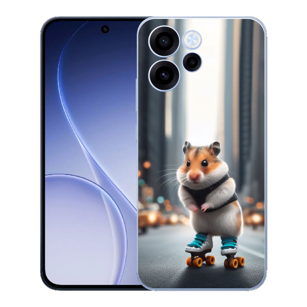 Gélový kryt mmCase na Oppo Reno 15 FS 5G - škrečok na korčuliach