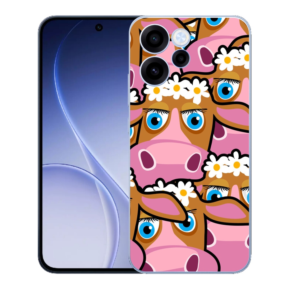 Gélový kryt mmCase na Oppo Reno 15 FS 5G - kreslené kravičky