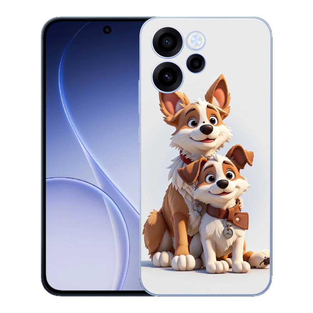 Gélový kryt mmCase na Oppo Reno 15 FS 5G - kreslenie psy