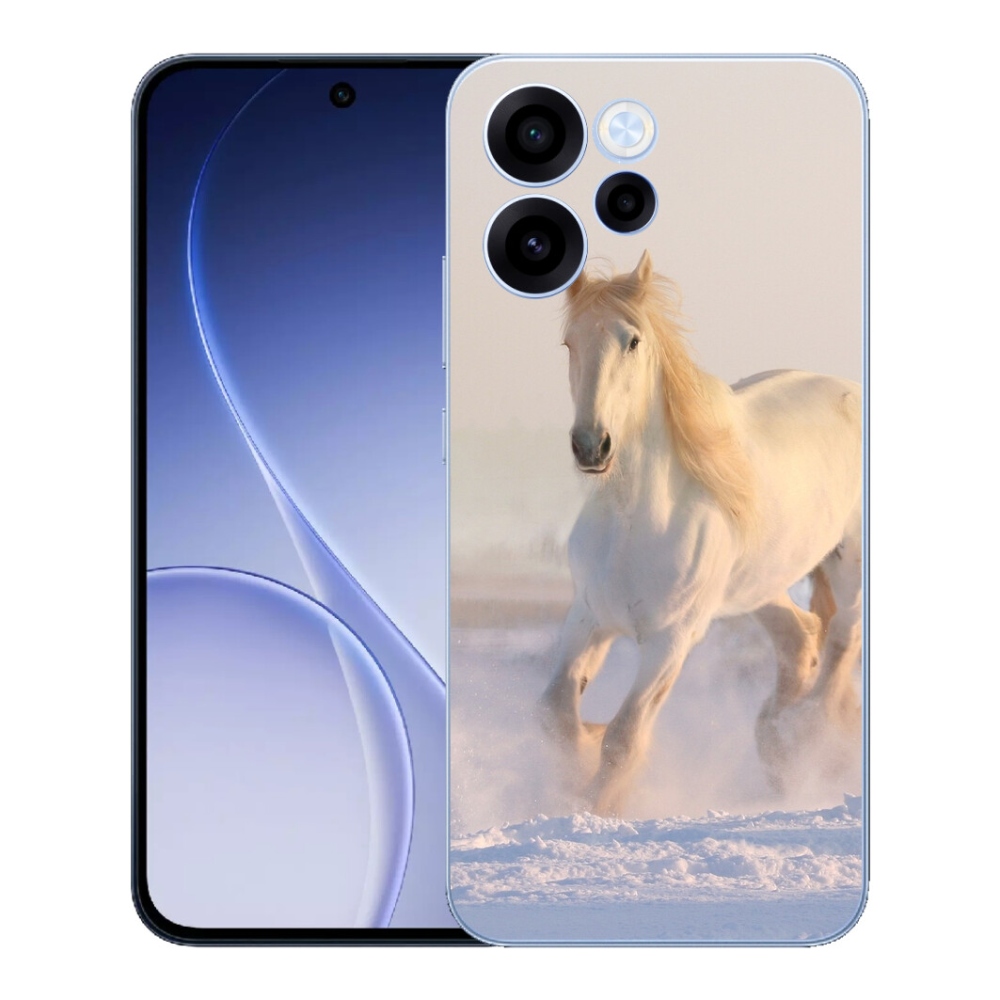 Gélový kryt mmCase na Oppo Reno 15 FS 5G - kôň v snehu