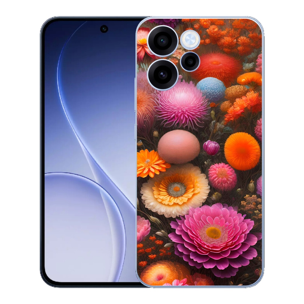 Gélový kryt mmCase na Oppo Reno 15 FS 5G - kvetinová kompozícia