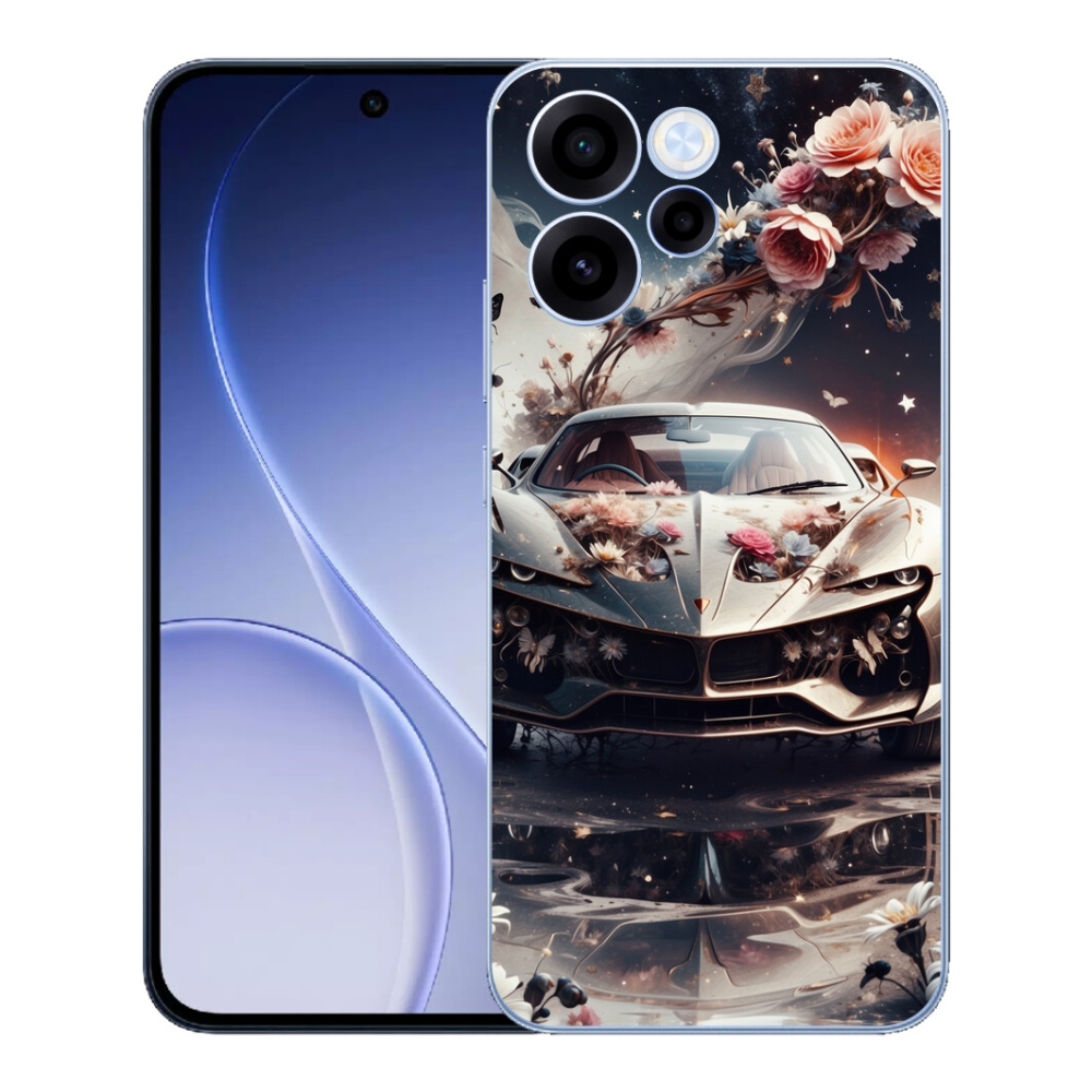 Gélový kryt mmCase na Oppo Reno 15 FS 5G - kvetinový športový automobil