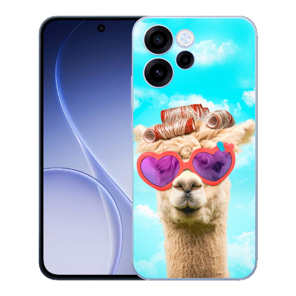 Gélový kryt mmCase na Oppo Reno 15 FS 5G - lama s okuliarmi