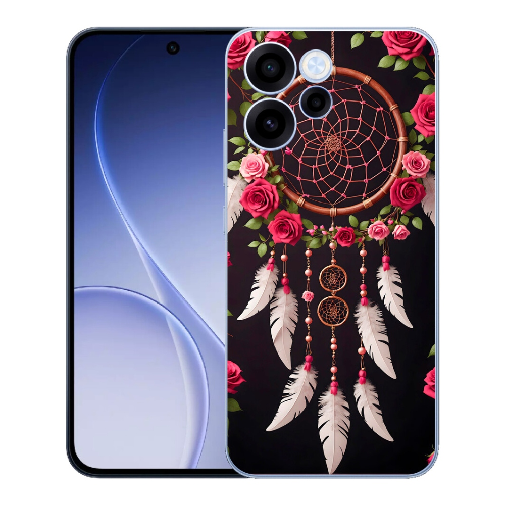 Gélový kryt mmCase na Oppo Reno 15 FS 5G - lapač snov s ružami