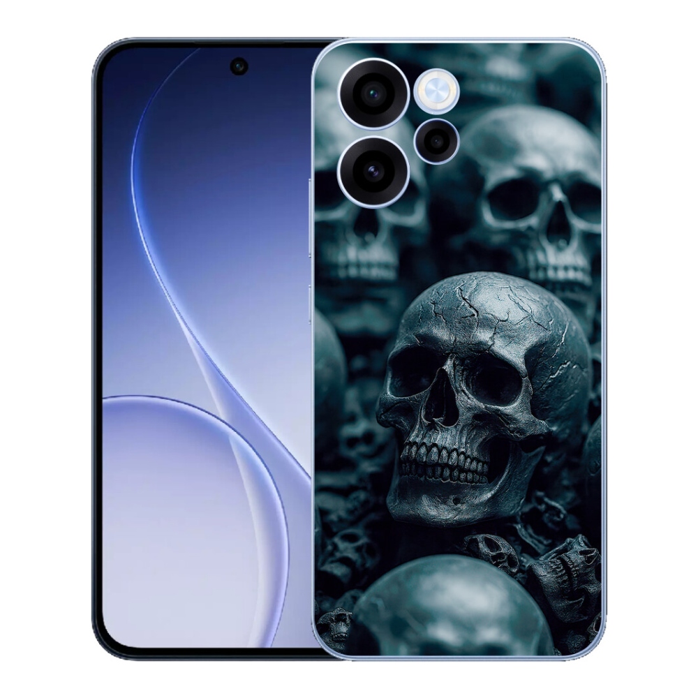 Gélový kryt mmCase na Oppo Reno 15 FS 5G - lebka 2