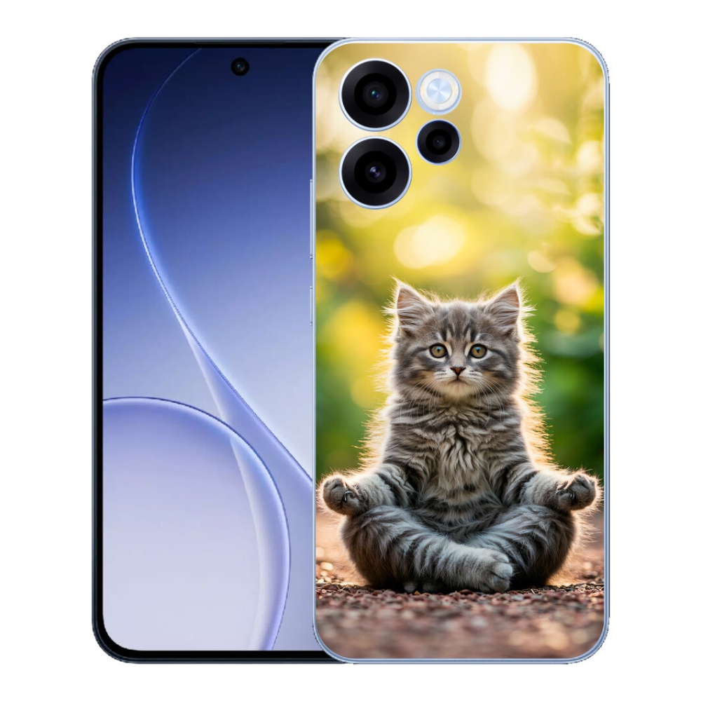 Gélový kryt mmCase na Oppo Reno 15 FS 5G - meditujúce mačiatko