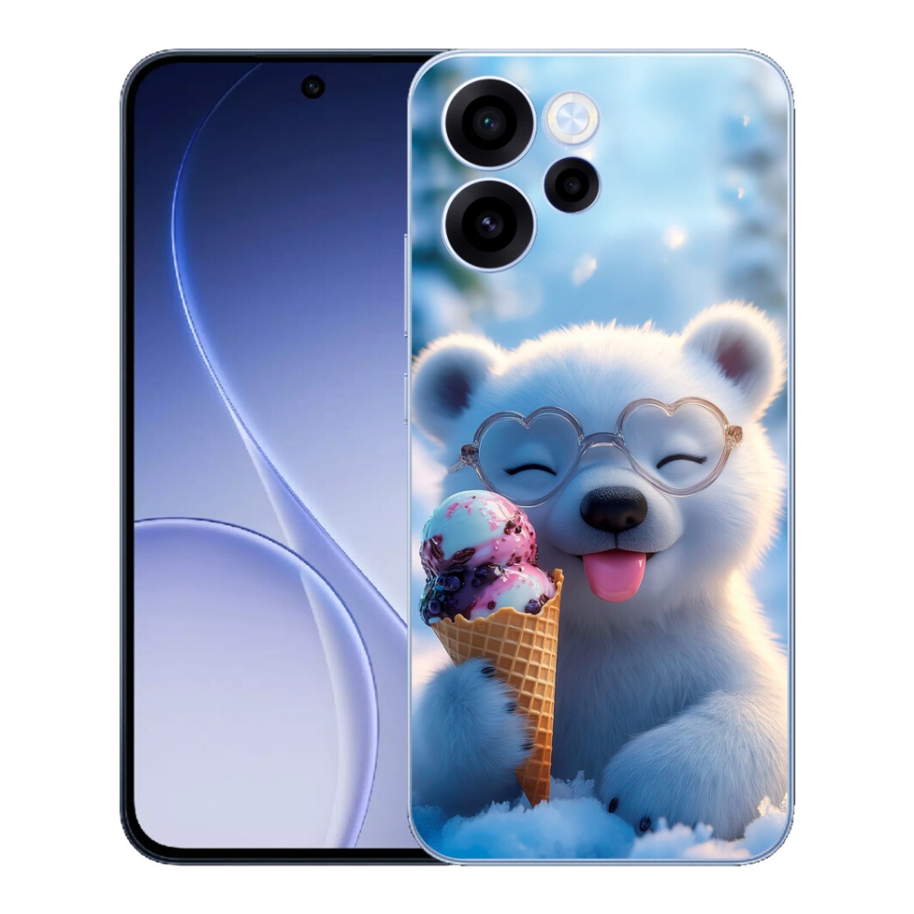 Gélový kryt mmCase na Oppo Reno 15 FS 5G - medvedík so zmrzlinou