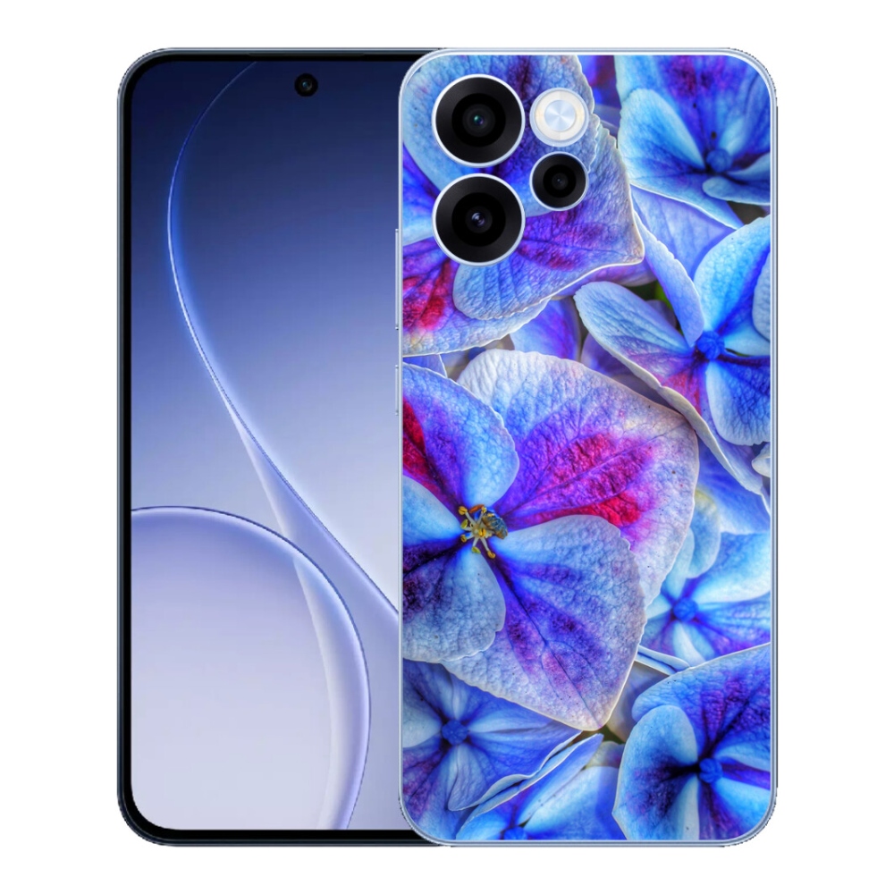 Gélový kryt mmCase na Oppo Reno 15 FS 5G - modré kvety 1