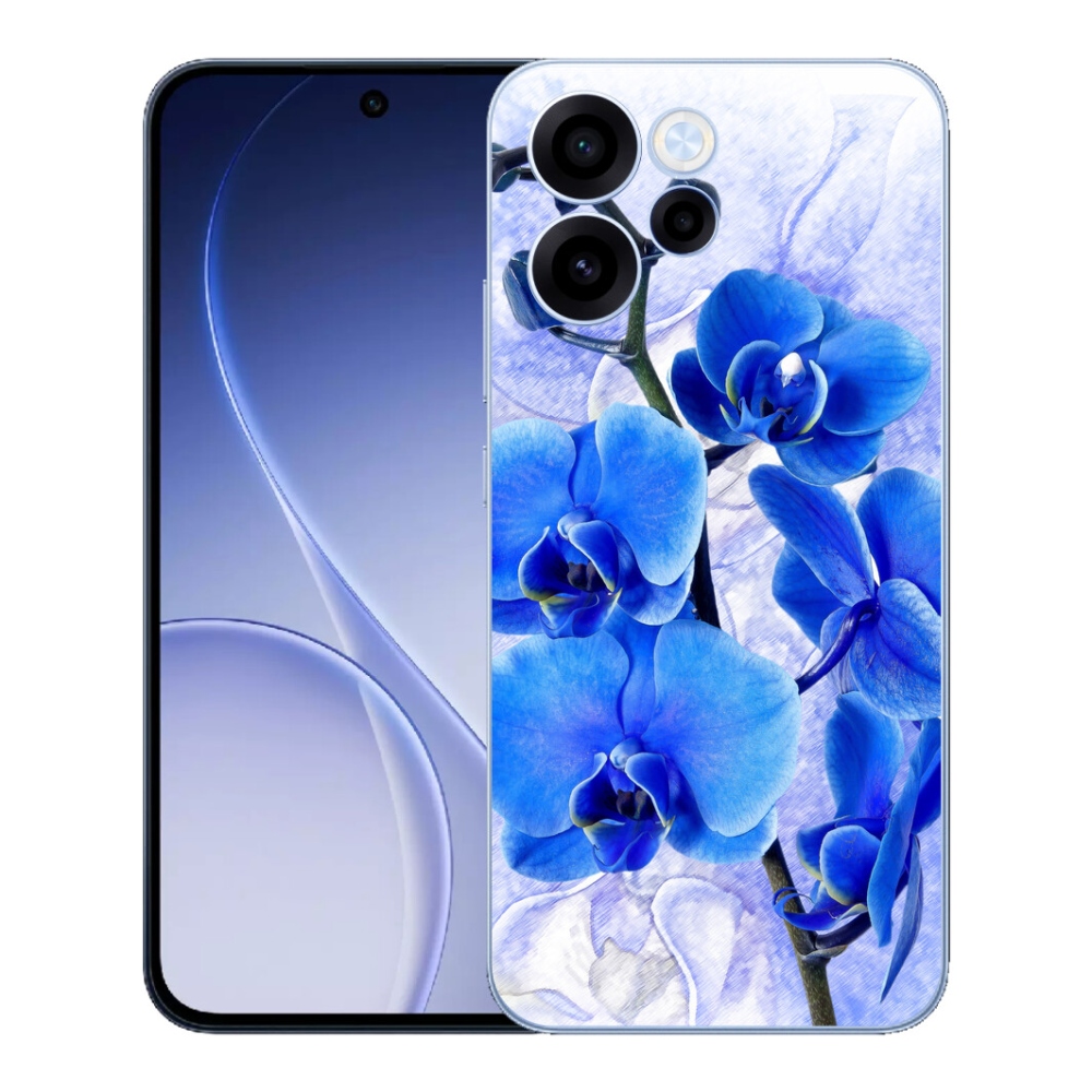 Gélový kryt mmCase na Oppo Reno 15 FS 5G - modré kvety