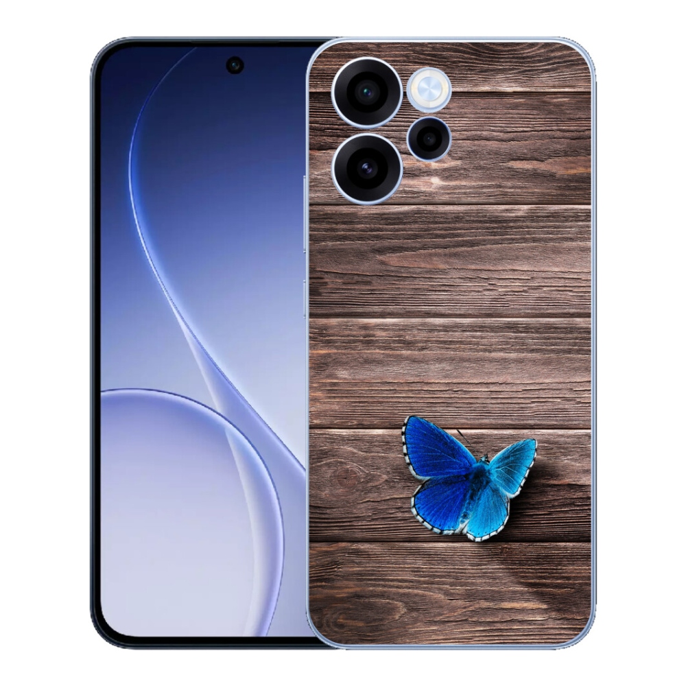 Gélový kryt mmCase na Oppo Reno 15 FS 5G - modrý motýľ 1