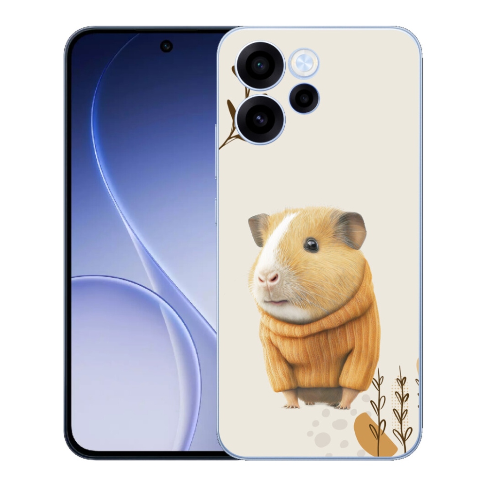 Gélový kryt mmCase na Oppo Reno 15 FS 5G - morča vo svetri