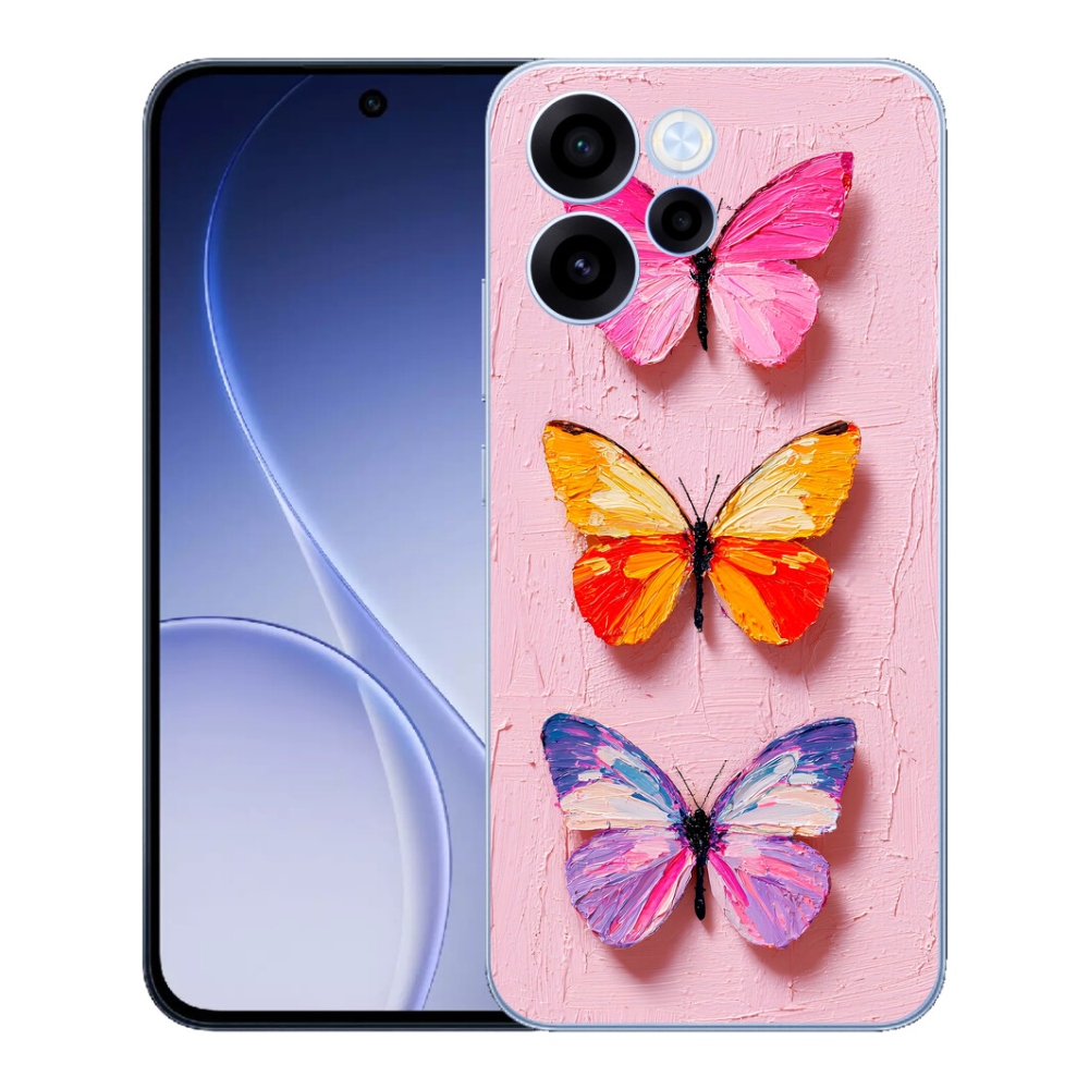 Gélový kryt mmCase na Oppo Reno 15 FS 5G - motýlia trojica
