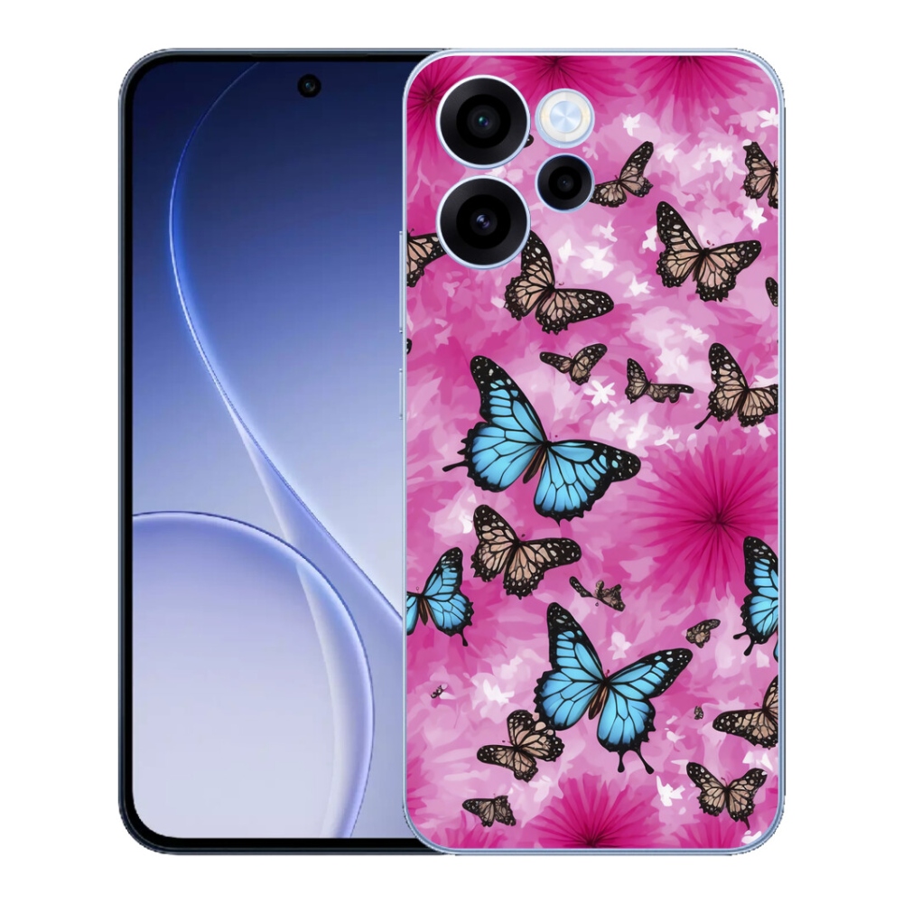 Gélový kryt mmCase na Oppo Reno 15 FS 5G - motýlia záhrada